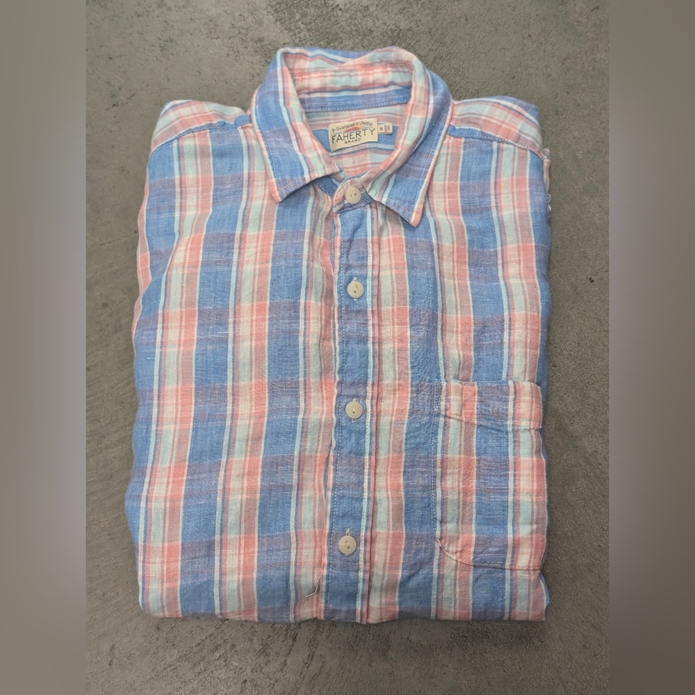 *Faherty Long Sleeve Button Down, Small - image 7